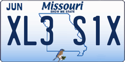 MO license plate XL3S1X