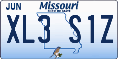 MO license plate XL3S1Z
