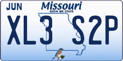 MO license plate XL3S2P