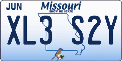 MO license plate XL3S2Y