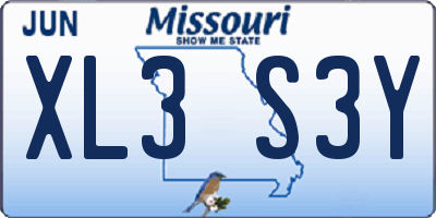 MO license plate XL3S3Y