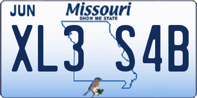 MO license plate XL3S4B