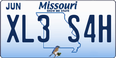 MO license plate XL3S4H