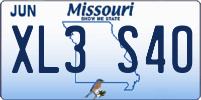 MO license plate XL3S4O