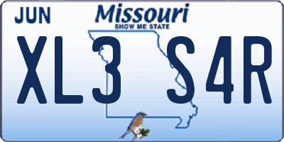 MO license plate XL3S4R