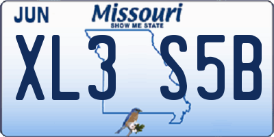 MO license plate XL3S5B