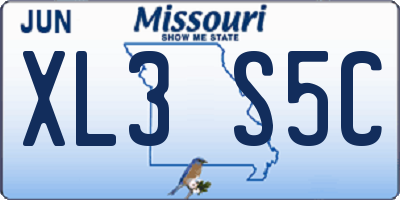 MO license plate XL3S5C