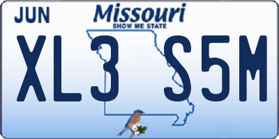 MO license plate XL3S5M