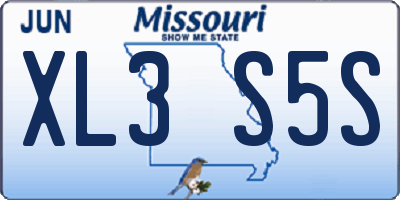 MO license plate XL3S5S