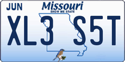 MO license plate XL3S5T