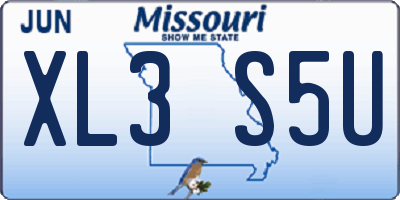 MO license plate XL3S5U