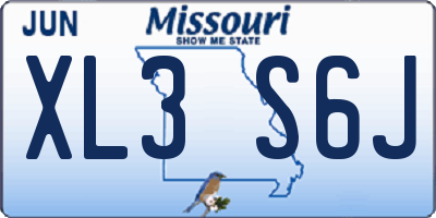 MO license plate XL3S6J