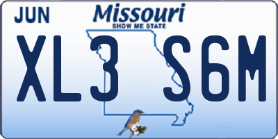 MO license plate XL3S6M