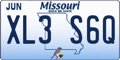 MO license plate XL3S6Q