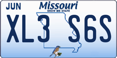 MO license plate XL3S6S
