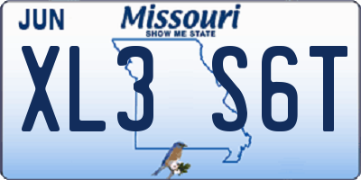 MO license plate XL3S6T