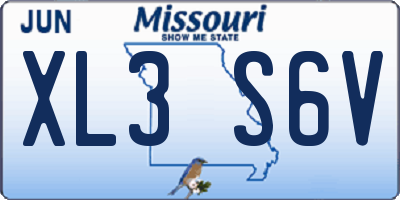 MO license plate XL3S6V