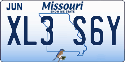 MO license plate XL3S6Y