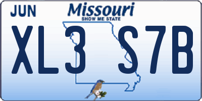 MO license plate XL3S7B