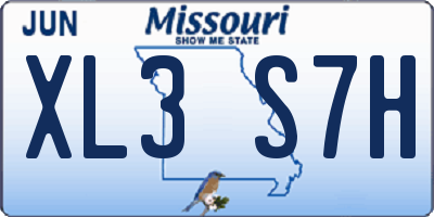 MO license plate XL3S7H