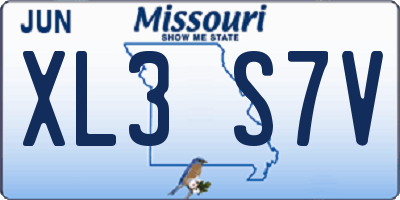 MO license plate XL3S7V