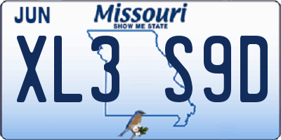 MO license plate XL3S9D