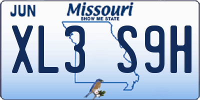 MO license plate XL3S9H