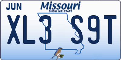 MO license plate XL3S9T