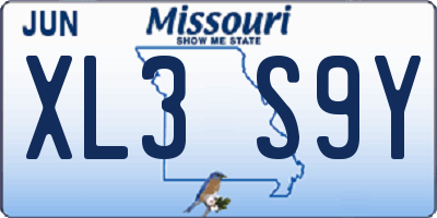 MO license plate XL3S9Y