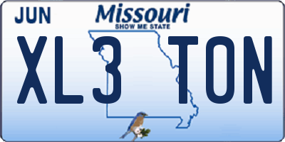MO license plate XL3T0N