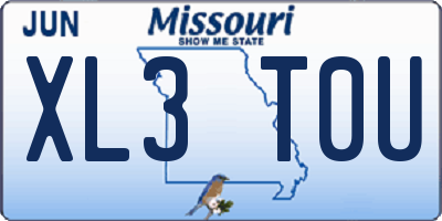MO license plate XL3T0U