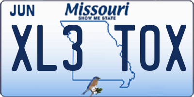 MO license plate XL3T0X