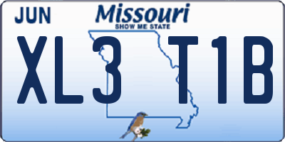 MO license plate XL3T1B