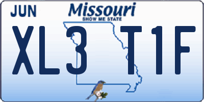 MO license plate XL3T1F