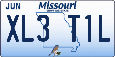 MO license plate XL3T1L