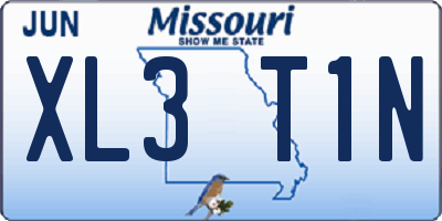 MO license plate XL3T1N