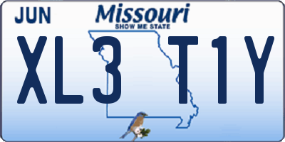 MO license plate XL3T1Y