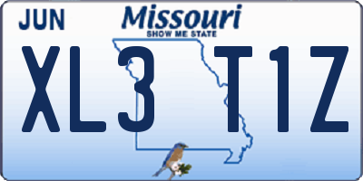 MO license plate XL3T1Z
