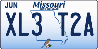 MO license plate XL3T2A