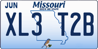 MO license plate XL3T2B