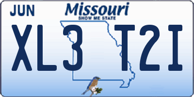 MO license plate XL3T2I