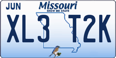 MO license plate XL3T2K