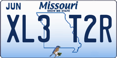 MO license plate XL3T2R
