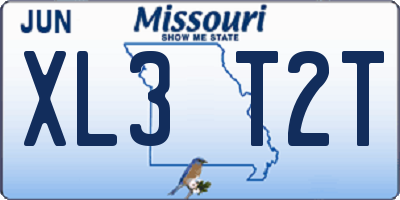 MO license plate XL3T2T