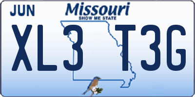 MO license plate XL3T3G