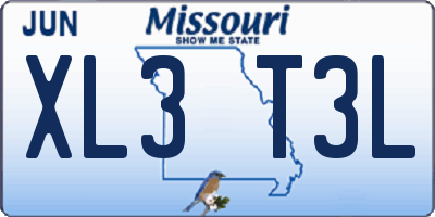 MO license plate XL3T3L
