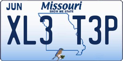 MO license plate XL3T3P