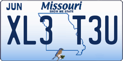 MO license plate XL3T3U