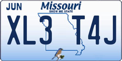 MO license plate XL3T4J