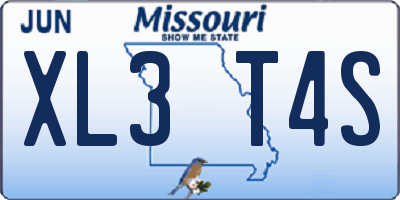 MO license plate XL3T4S